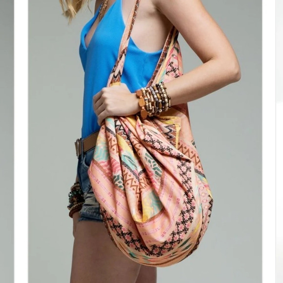 New! Boho Handblock Print Bohemian Sling Shoulder Bag - Picture 2 of 8